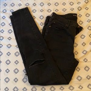 Articles of Society stretchy black ripped jeans